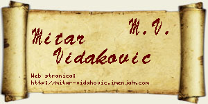 Mitar Vidaković vizit kartica
